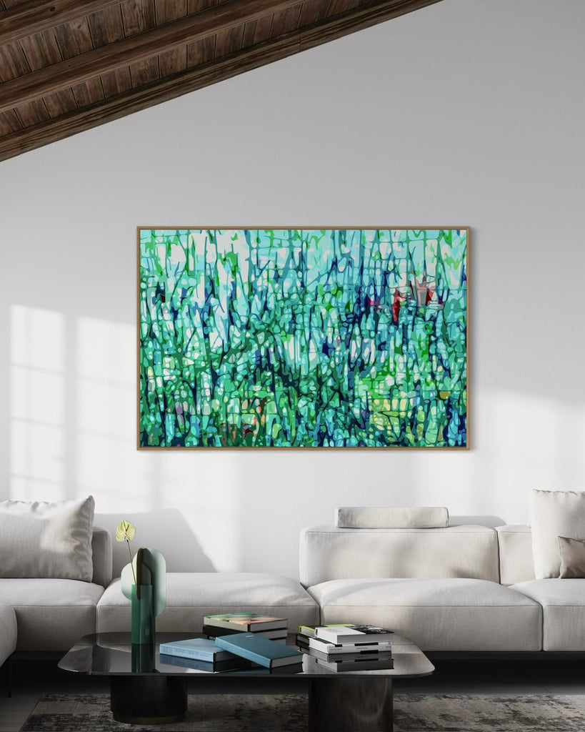 The Long Garden - Green Blue Red Limited Edition Print on Canvas ...