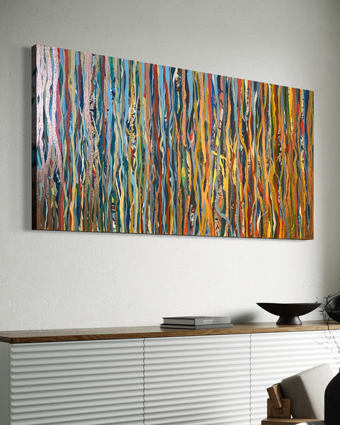 Copper Shakers - metallic paint and acrylic on canvas - 152 x 76 cm / 60" x 30"