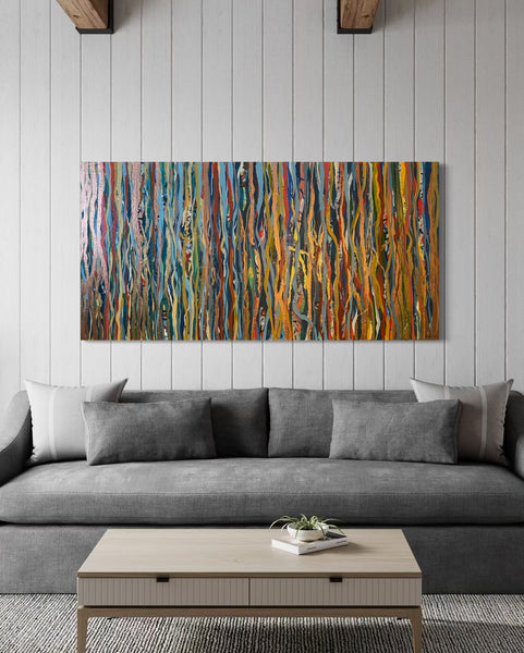 Copper Shakers - metallic paint and acrylic on canvas - 152 x 76 cm / 60" x 30"