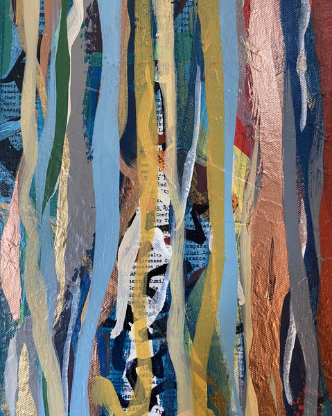 Copper Shakers - metallic paint and acrylic on canvas - 152 x 76 cm / 60" x 30"