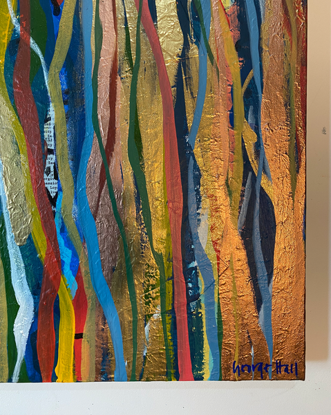 Copper Shakers - metallic paint and acrylic on canvas - 152 x 76 cm / 60" x 30"