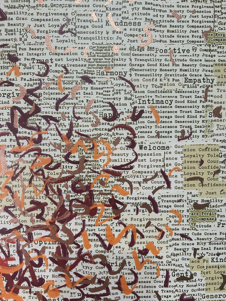Empathic Optimist Heart - mixed media on canvas - 76cm squ / 30" squ