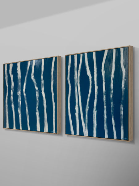The Blue Dancers - 101cm squ (x2) - acrylic on canvas