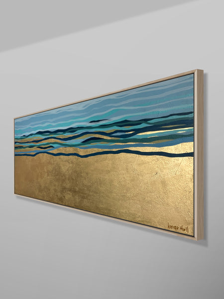 Golden Sea - metallic gold paint and acrylic on canvas - 152 x 61 cm / 60" x 24"