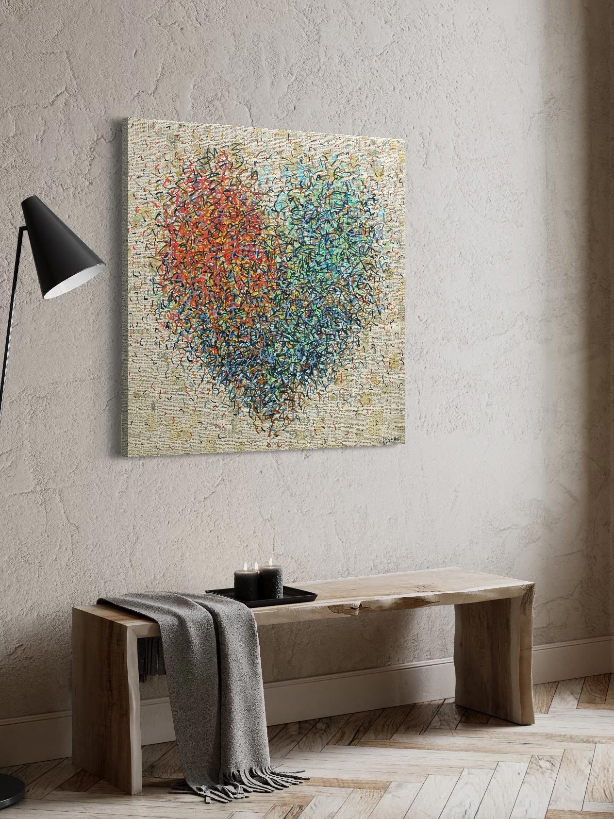 Sepia Optimist - 101 x 101cm - mixed media on canvas