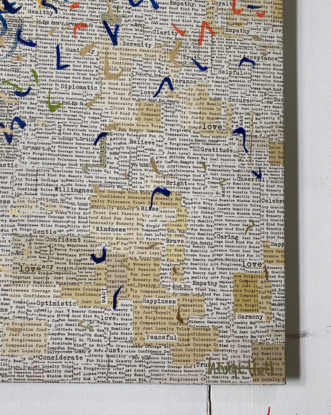Great Optimist - mixed media on canvas - 100cm squ / 40" squ
