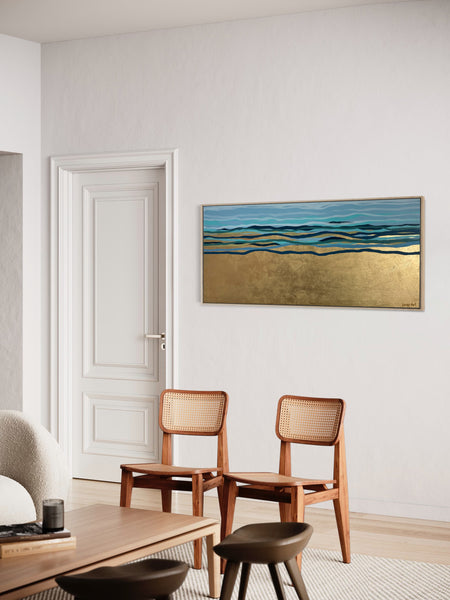 Golden Sea - 152 x 61 cm - metallic gold paint and acrylic on canvas