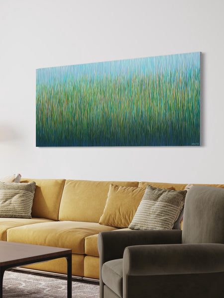 Spring Grass- 200 x 85 acrylic on canvas