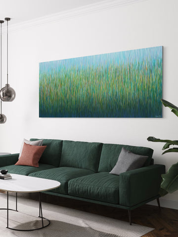 Spring Grass- 200 x 85 acrylic on canvas