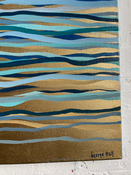 The Late Tide - 82 x 102 cm - metallic gold paint and acrylic on canvas