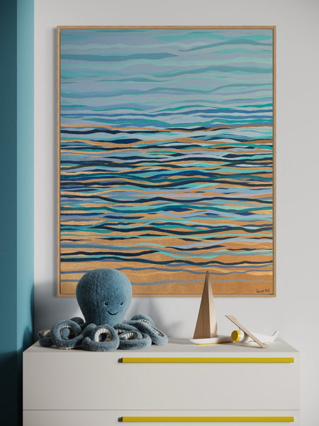 The Late Tide - metallic gold paint and acrylic on canvas - 82 x 102cm / 32" x 40"