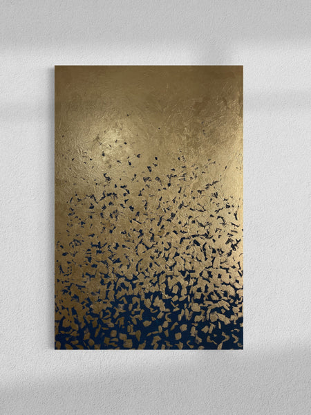 Golden Night - 137cm x 91cm/ 54" x 36" - metallic gold paint and acrylic on canvas