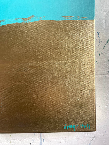 Golden Bay - 122 x 101 cm/ 48" x 40" - metallic gold paint and acrylic on canvas