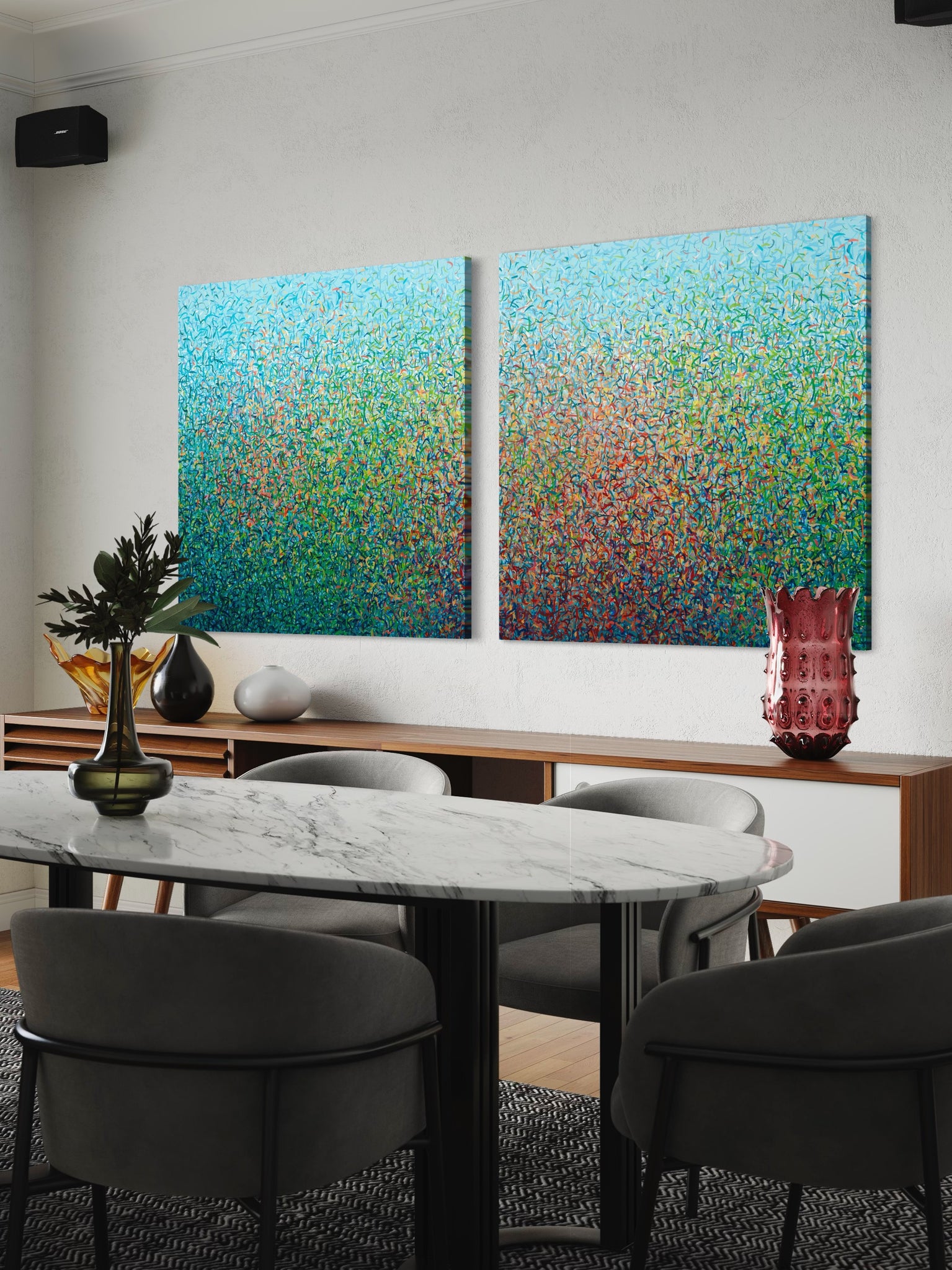 Woollahra Garden Twins - Limited Edition Print - 101cm squ Abstract ...