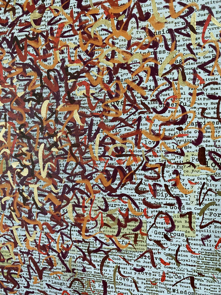 Optimist Heart - mixed media on canvas - 76cm squ / 30" squ
