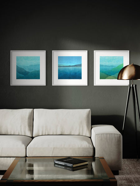 Gradual Harbour Series - Set of 3 - 52cm Framed or Unframed
