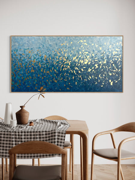 Golden Misty Waters - acrylic on canvas - 152 x 76cm / 60" x 30"