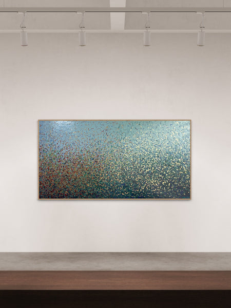 Golden Warruwi - mixed media on canvas - 165 x 85cm / 65" x 33.5"