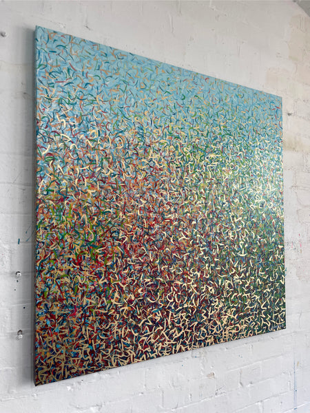 Secret Garden Duo - mixed media on canvas - 101cm squ/ 40" squ