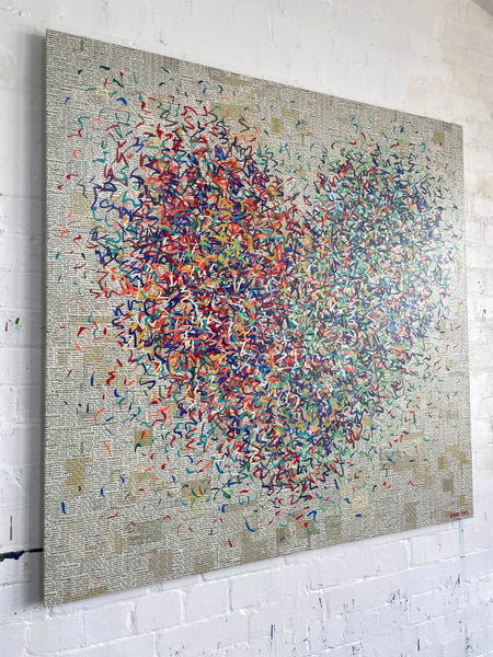 Tranquil Optimist - 127cm squ - mixed media on canvas