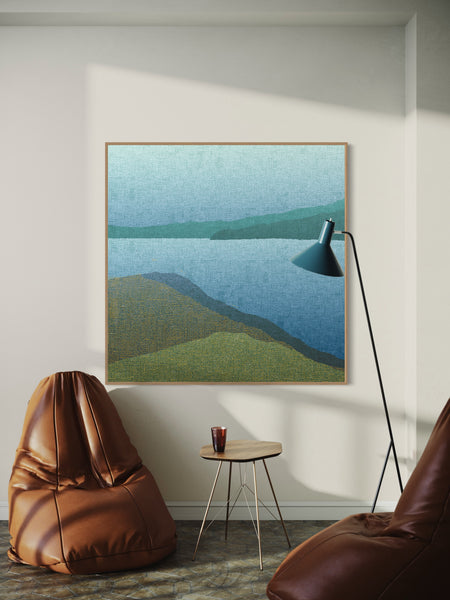 Night Harbour View - Canvas Limited Edition Print - 127cm squ/ 50" squ