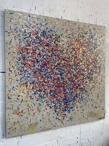 The Optimists Life - mixed media on canvas - 101cm squ / 40" squ