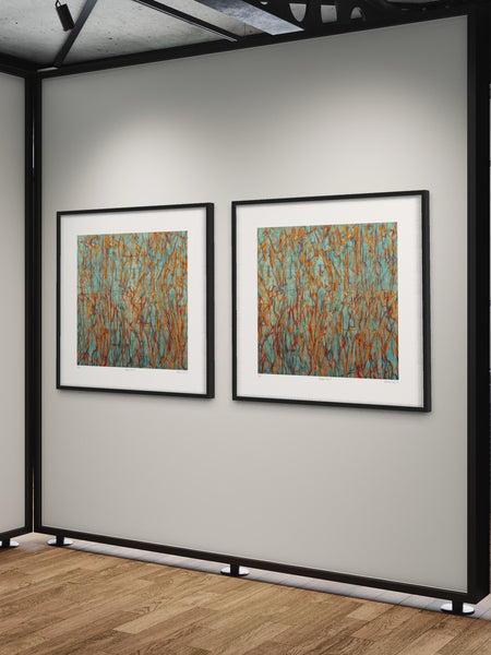 Orange People Series - Set of 2 - Framed or Unframed - 84cm squ / 33" squ