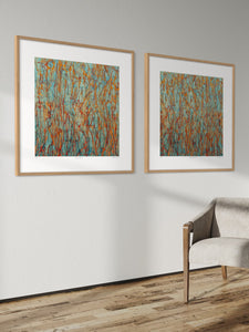 Orange People Series - Set of 2 - Framed or Unframed - 84cm squ / 33" squ