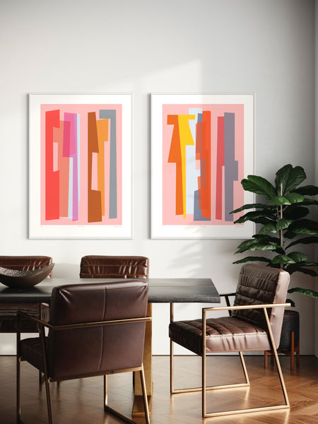 'Pink City A' - A1 - Framed or Unframed