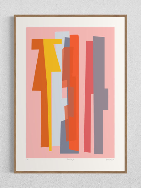 'Pink City B' - A1 - Framed or Unframed