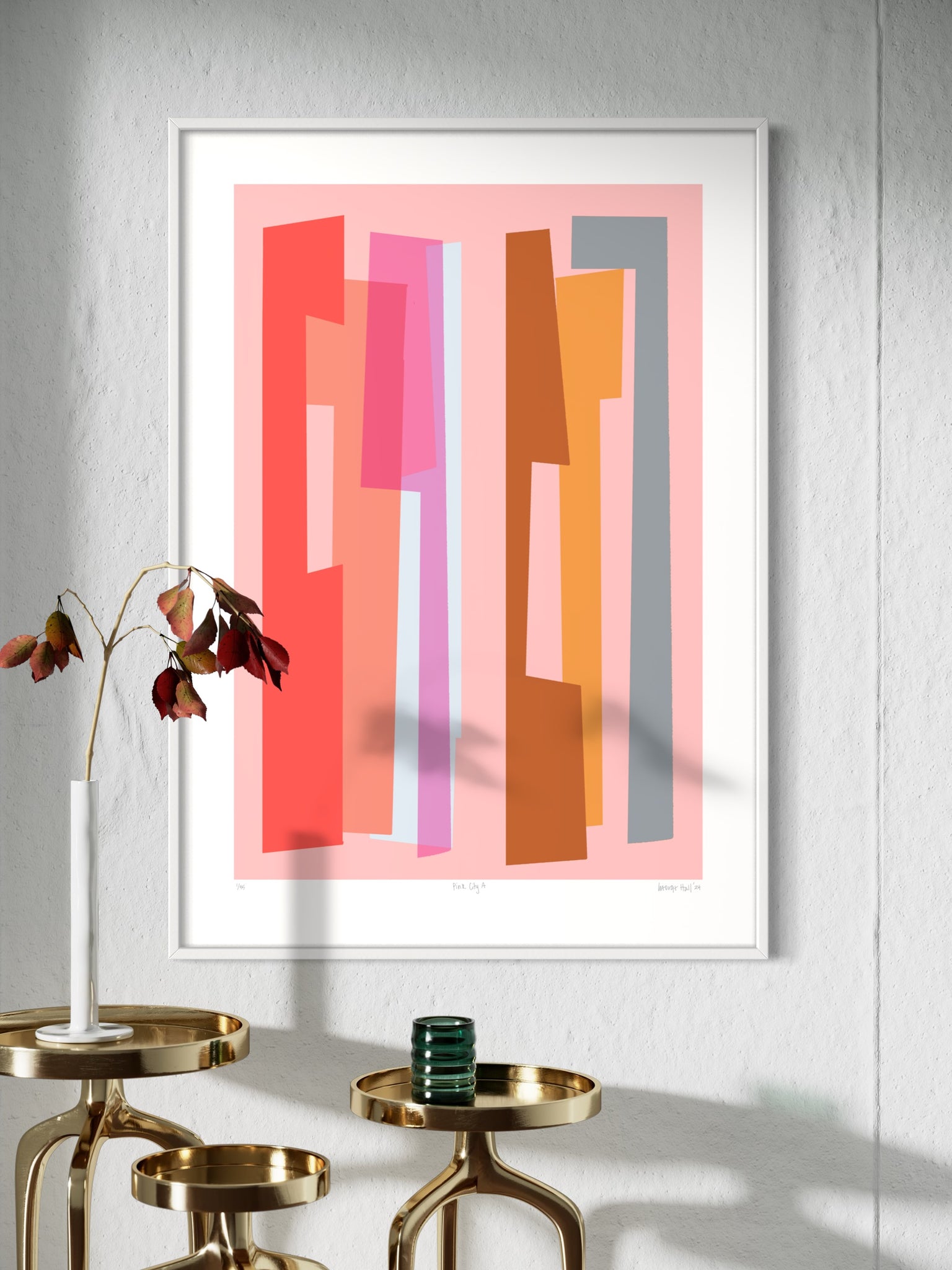 'Pink City A' - A1 - Framed or Unframed