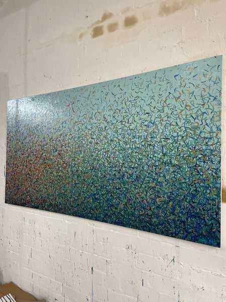 Golden Warruwi - mixed media on canvas - 165 x 85cm / 65" x 33.5"