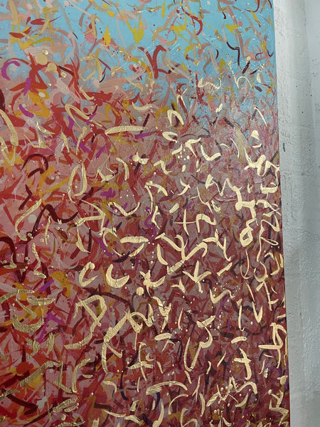 Nullarbor Road- mixed media on canvas - 200 x 85cm / 79” x 33.5"