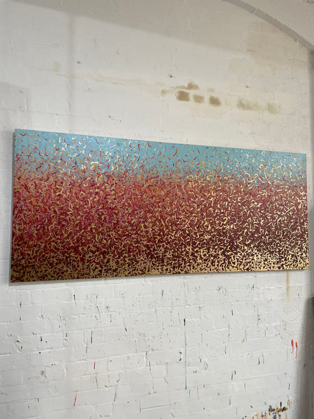 Nullarbor Road- mixed media on canvas - 200 x 85cm / 79” x 33.5"
