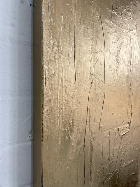 Wise Lane - metallic gold paint on canvas - 117cm squ / 46" squ