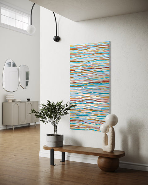 Currents - mixed media on canvas - 70 x 140cm / 27” x 55"