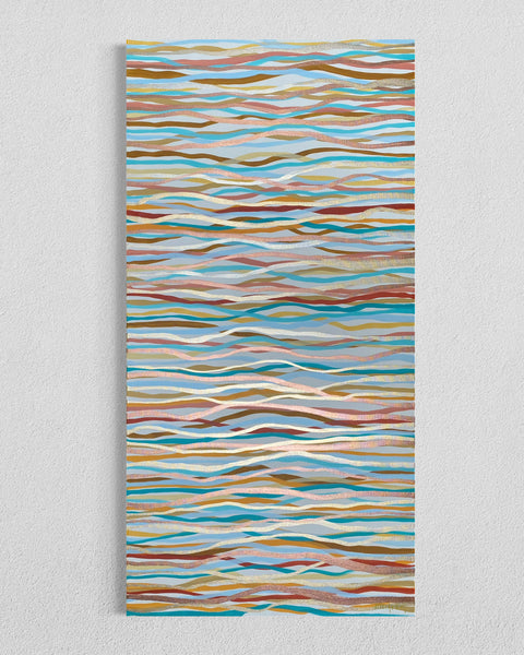 Currents - mixed media on canvas - 70 x 140cm / 27” x 55"