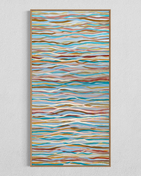 Currents - mixed media on canvas - 70 x 140cm / 27” x 55"