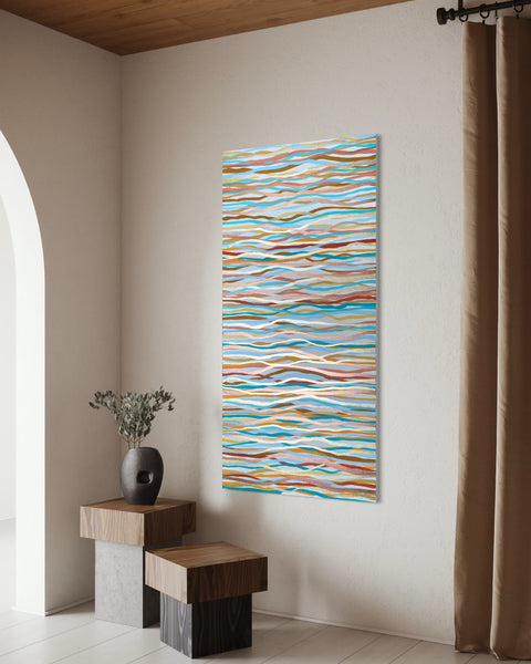 Currents - mixed media on canvas - 70 x 140cm / 27” x 55"