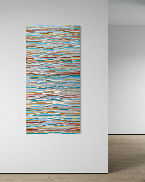 Currents - mixed media on canvas - 70 x 140cm / 27” x 55"