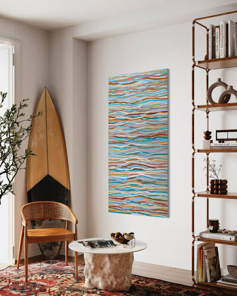 Currents - mixed media on canvas - 70 x 140cm / 27” x 55"