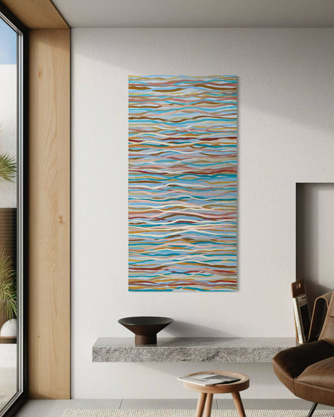 Currents - mixed media on canvas - 70 x 140cm / 27” x 55"