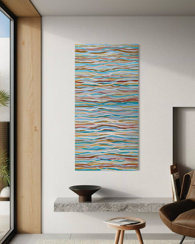 Currents - mixed media on canvas - 70 x 140cm / 27” x 55"