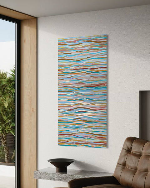 Currents - mixed media on canvas - 70 x 140cm / 27” x 55"