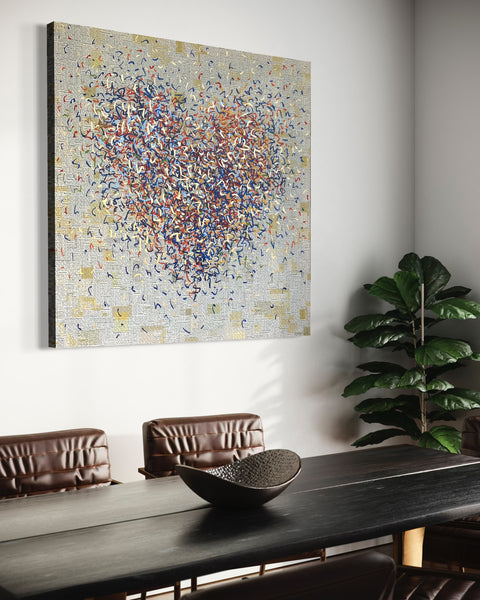 Great Optimist - mixed media on canvas - 100cm squ / 40" squ
