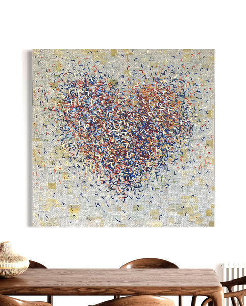 Great Optimist - mixed media on canvas - 100cm squ / 40" squ