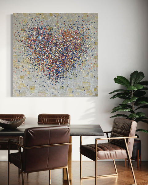 Great Optimist - mixed media on canvas - 100cm squ / 40" squ