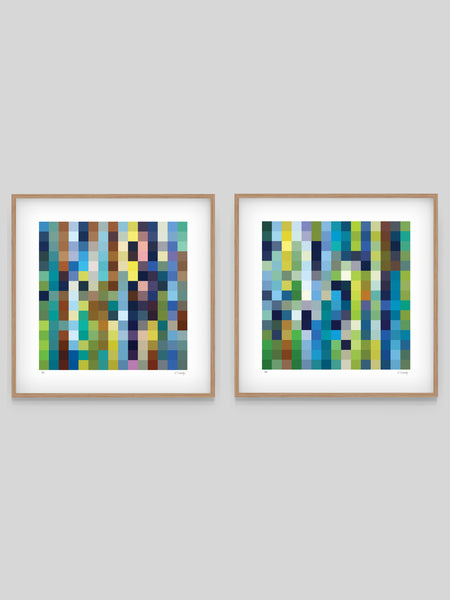 Wendy's Woodlands Series - Set of 2 - Framed or Unframed - 84cm squ / 33" squ