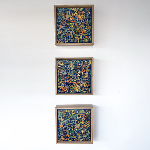 Harvest- Triptych Framed- Set of 3 - 23cm each