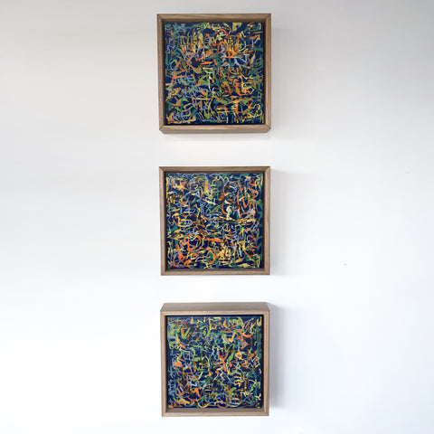 Harvest- Triptych Framed- Set of 3 - 23cm each